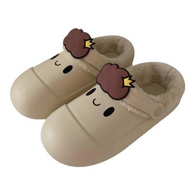 细细条女士创意防水可拆卸包头棉拖鞋冬季室内外穿防滑保暖月子鞋