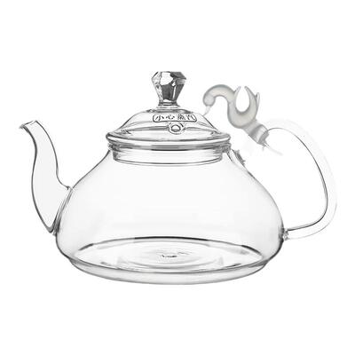 聚韵茶艺壶(平底壶)透明加厚明火电陶炉玻璃耐热壶煮水烧水保温