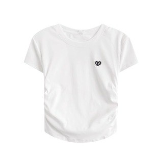 正肩T恤女士短袖夏2026新款短款上衣服修身显瘦白色爆款美式夏天