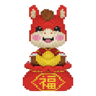 马年积木2026新款吉祥龙马玩具拼装乐趣高难度成人男女孩新年礼物