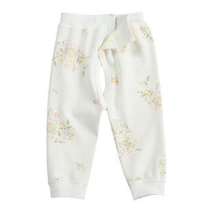 婴儿纯棉春秋裤宝宝长裤幼儿单层打底裤新生儿按扣无骨可开裆裤子