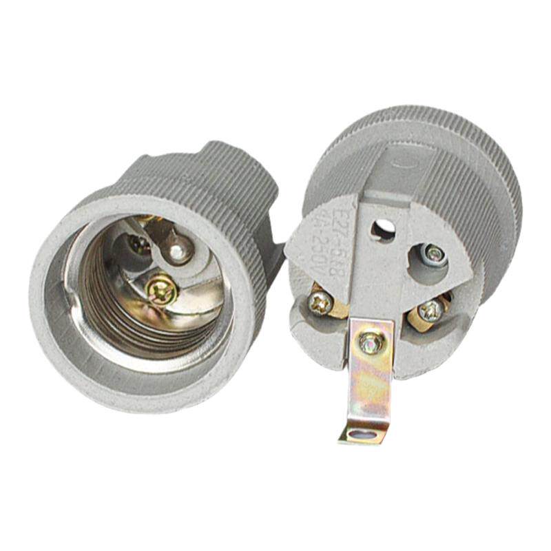 E27铜芯螺口耐高温带线灯座 E14灯头 e27e14陶瓷灯头E40灯具配件
