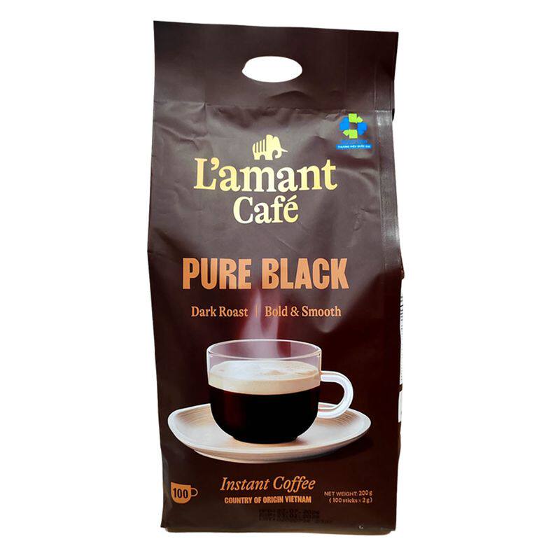 进口越南L'amant速溶纯黑咖啡200克（2g*100条)固体饮料袋装咖啡