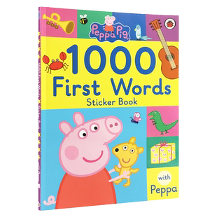 小猪佩奇粉红猪小妹1000个单词趣味贴纸书 英文原版 Peppa Pig 1000 First Words Sticker Book 搭DK常用英语1000词