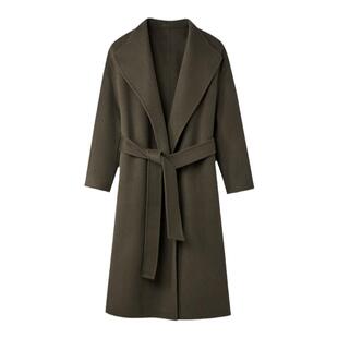 HLA/海澜之家曾超联名纯绵羊毛大衣秋冬新款保暖中长毛呢外套女装