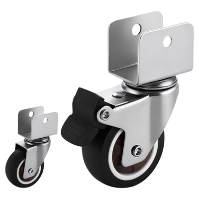 U型夹板静音万向轮子婴儿床脚轮