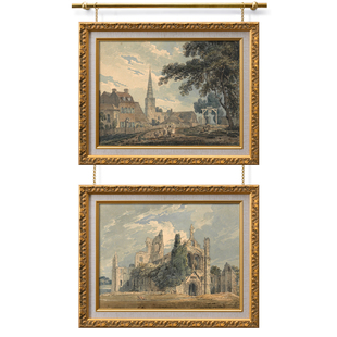 挂画器 轨道 法式复古装饰画油画别墅画展吊挂链条黄铜杆挂画绳