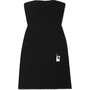 【折扣】Akris女士抹胸羊毛混纺绉纱罩裙