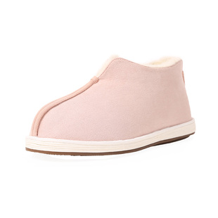 （拟春）老美华正品冬季新中式女棉鞋国风一脚蹬羊毛布防滑女鞋