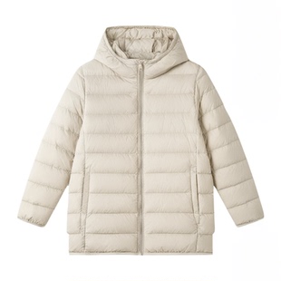 雅鹿官方旗舰店轻薄羽绒服女短款2026春冬连帽保暖女装小个子外套