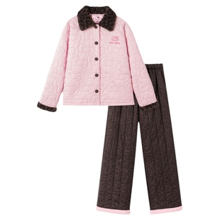 tbh野兽派家居Hello Kitty加厚绗棉家居服套装可外穿情侣睡衣冬