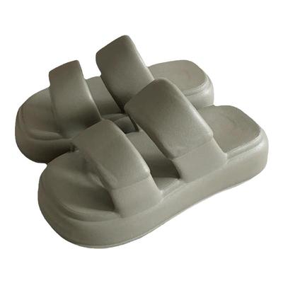 细细条时尚厚底增高外穿双带拖鞋