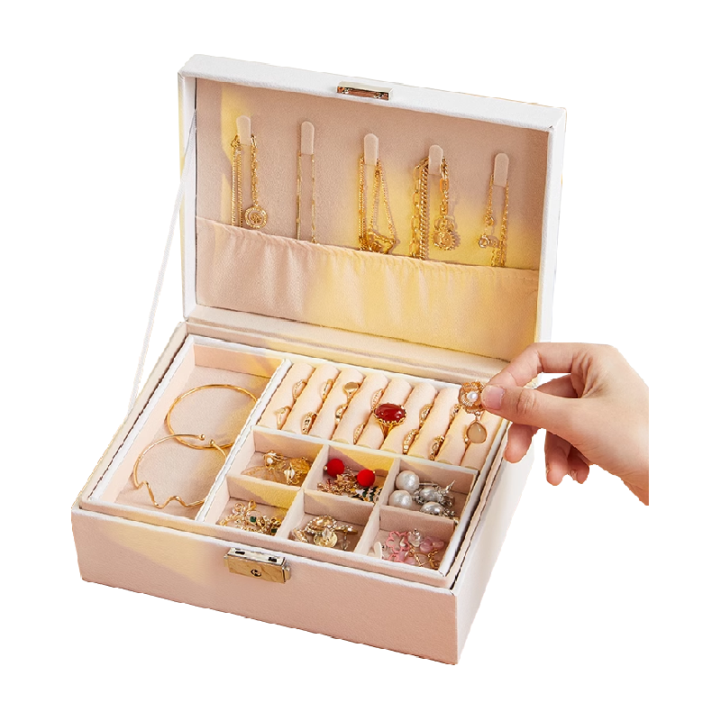 优勤首饰收纳盒耳环耳钉项链高级感多层防氧化精致品挡珠宝盒