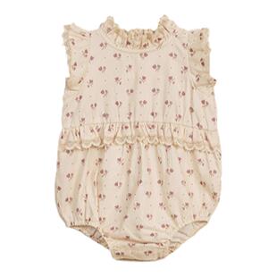 RyleeCru官方纯棉包臀衣连体卫衣RC女童宝宝空调服碎花婴幼儿