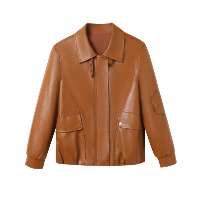 妈妈外套时尚休闲皮衣女夹克春装