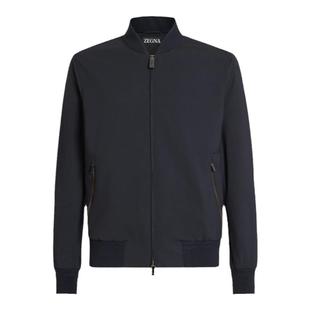 ZEGNA杰尼亚男装海军蓝Trofeo™ Elements羊毛飞行员夹克