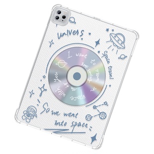 【送钢化膜】适用于ipad保护套2022新款air543平板壳mini6/5笔槽2025透明迷你3七彩色光碟13寸苹果air8第九代