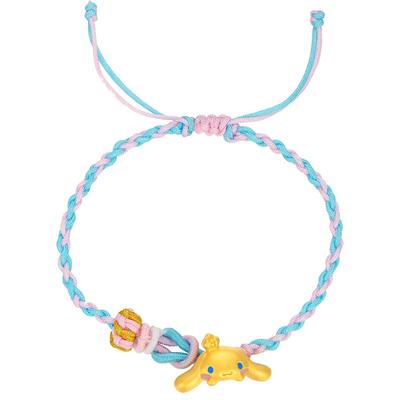 潮宏基三丽鸥大耳狗黄金手链串珠足金5D硬金鎏彩小版生日礼物女 L