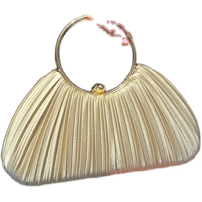 名媛高级感皱褶手提包