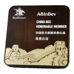 奖牌实木定制胡桃荣誉牌匾授权牌定做木托木质铜牌纪念牌奖杯制作