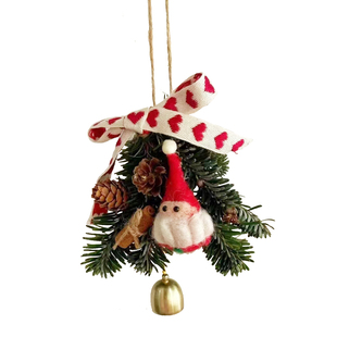 圣诞节装饰北欧ins风诺贝松花环门挂diy老人车挂家用客厅楼梯挂件