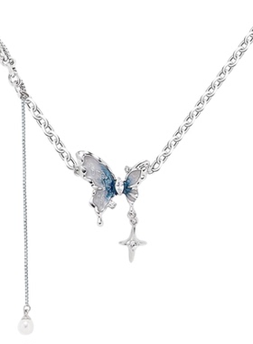 蝴蝶项链女轻奢小众设计感锁骨链小清新甜美项饰节日礼物开春穿搭