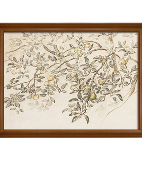 《秋实》复古南法风挂画高级感美拉德中古风客厅装饰画苹果树