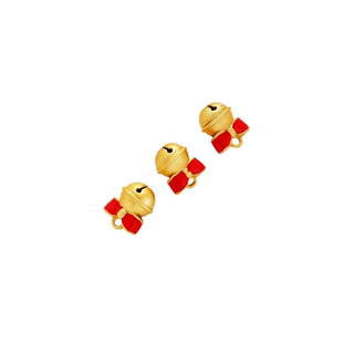 18K包金保色哑金滴油蝴蝶结铃铛吊坠diy手工手链项链挂件饰品配件