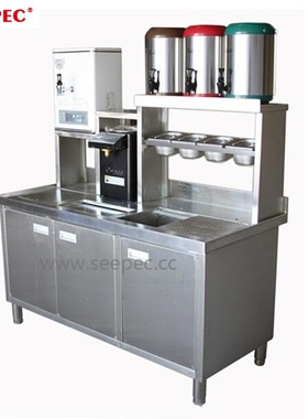 茶饮店操作台设计咖啡店水吧台批发奶茶店 咖啡店 不锈钢操作台