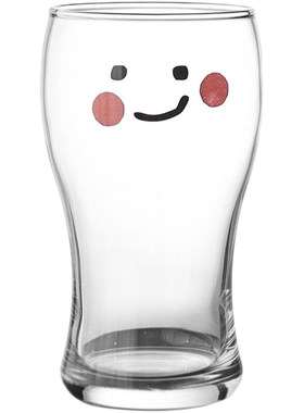 原创笑脸玻璃啤酒杯扎啤杯