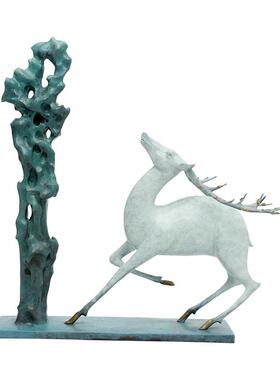 之美书房茶几办公桌收藏鹿摆件