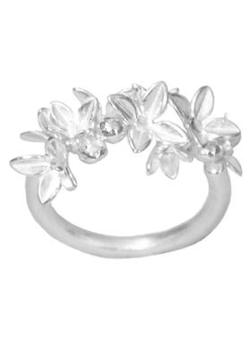 一寸十里繁花纯银戒指花丝编制