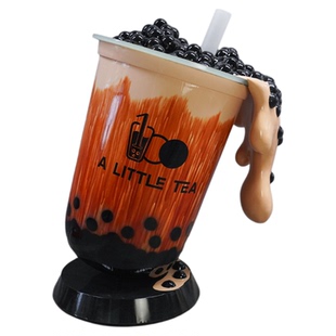 网红仿真倾斜奶茶杯雕塑模型户外奶茶店门口饮料饮品装饰摆件