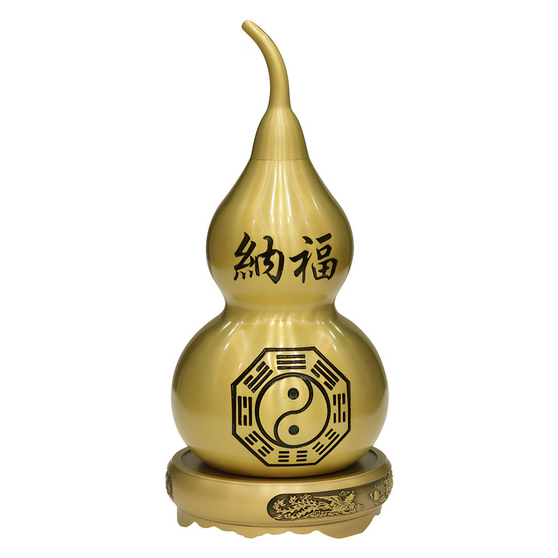 纳福镇宅纯铜开口葫芦风水摆件