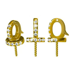 纯18K金扣头珍珠万能开口扣奶嘴项链吊坠扣头手链扣子diy饰品配件