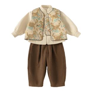 拜年服周岁男宝礼服新中式男童冬装宝宝过年衣服儿童新年汉服套装