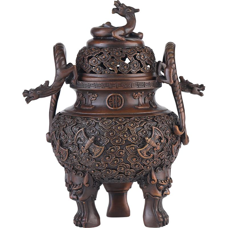 仿古纯铜香炉青沉焚香炉