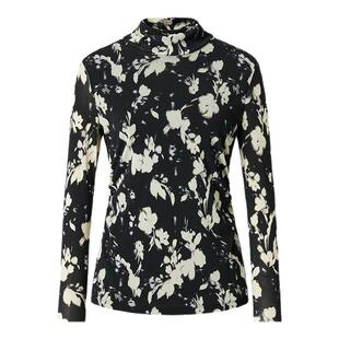 IMM尹默2025年秋弹力网纱面料索普洛斯花型收腰立领单上衣小衫女