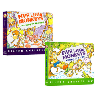 【自营】五只小猴子 英文原版 绘本 廖彩杏书单 Five Little Monkeys jumping on the bed Sitting in a Tree 韵文英语启蒙