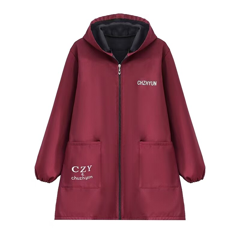 秋冬男士防水加厚加绒加厚工作服罩衣干活厨房家用外褂女防水罩衣