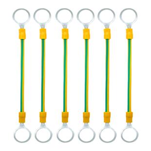 法兰静电跨接线6平方BVR国标黄绿双色连接线防静电桥架管道接地线