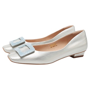 星期六女鞋2026春款粗低跟一脚蹬时尚百搭舒适浅口单鞋SSE1111213