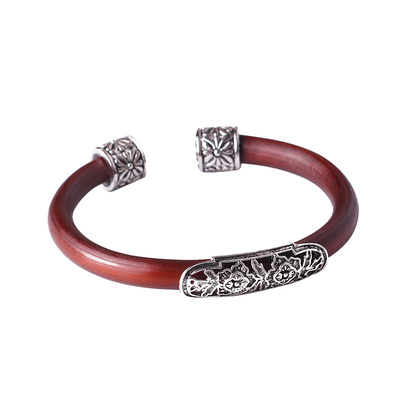 男女无节木镯西藏鸡血藤手镯情侣