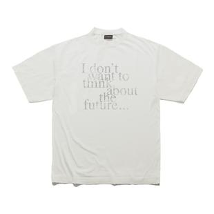 False Inception灰白模糊字母标语vtg男女百搭小领口OS夏短袖T恤