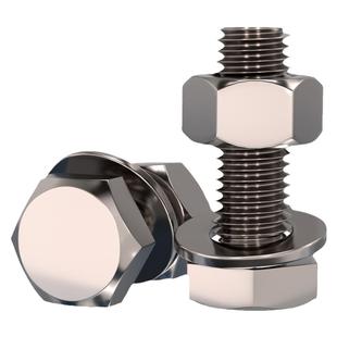 国标TA2纯钛外六角螺丝螺栓螺母平垫片圈套装M3M4M5M6M8M10M12M16