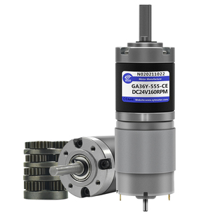 大扭力直流减速电机36-555行星齿轮马达12v24v可调速小型低速电机