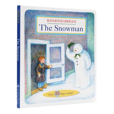 英文原版绘本The Snowman雪人纸板书趣味翻翻书 多达35个翻页Raymond Briggs雷蒙·布力格 荣获波士顿环球号角图画书奖 经典故事书