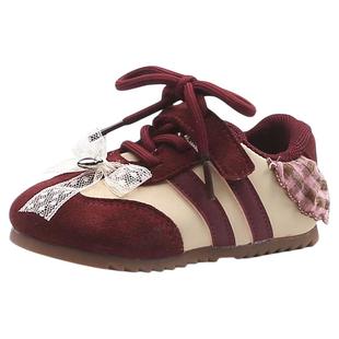 儿童阿甘鞋2025春秋新款休闲鞋中大童板鞋蝴蝶结公主鞋女童运动鞋