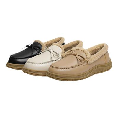 红蜻蜓中老年软底皮鞋加绒棉鞋