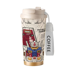 机动战士高达保温咖啡杯316不锈钢儿童机器人便携双饮口水杯子男